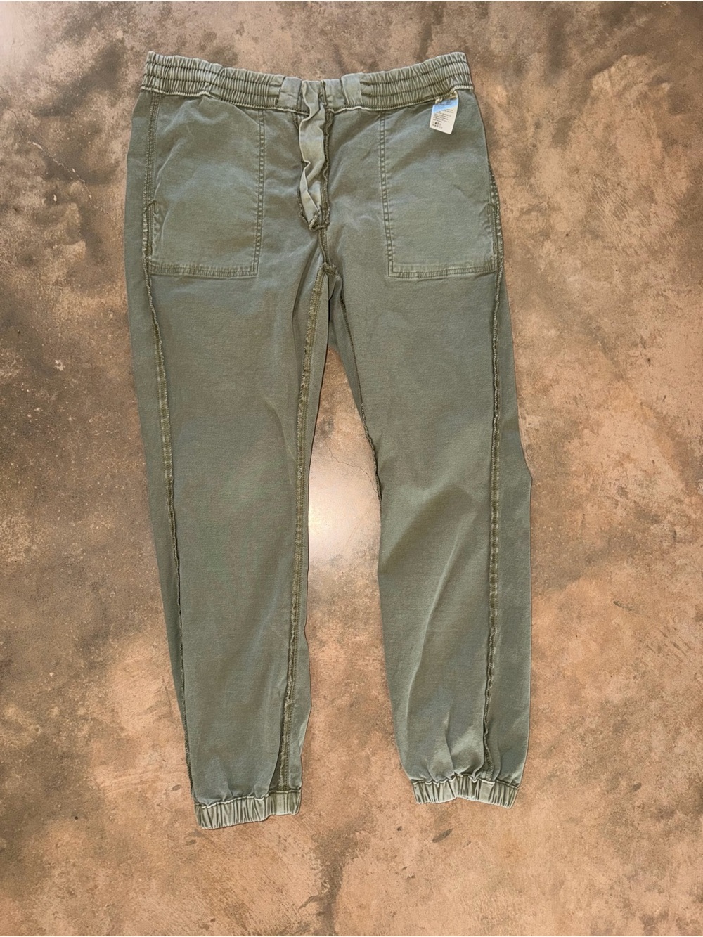 American Eagle Size 12 Short Green Utility Cargo Jogger Pants Stretch Drawstring - Picture 10 of 15